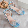 Girls' Princess Style High Heel Shoes With Shiny Star Pendant Decoration, Suitable For Dress And Birthday Party