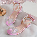 Girls' Princess Style High Heel Shoes With Shiny Star Pendant Decoration, Suitable For Dress And Birthday Party