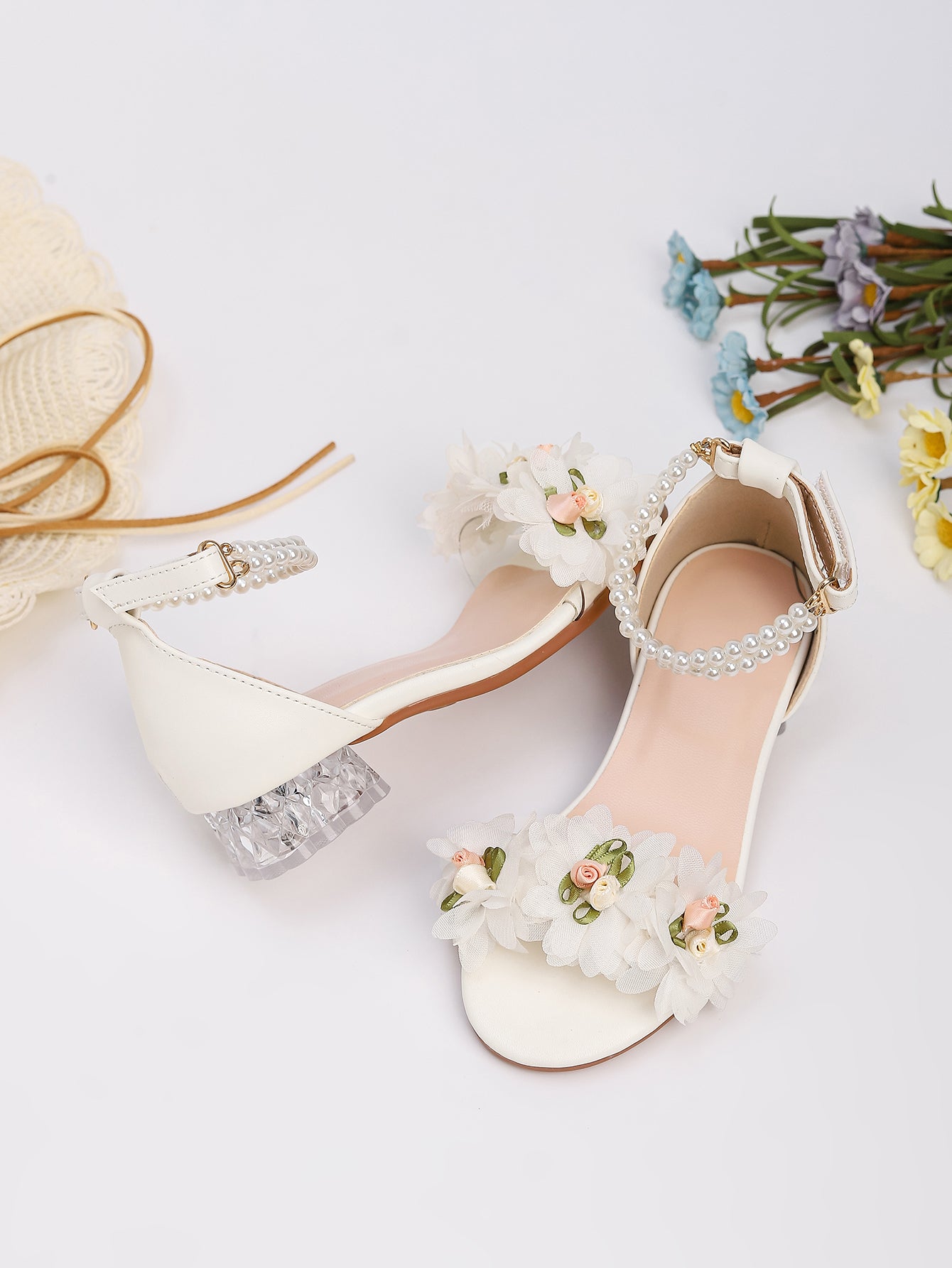 Princess Kids High Heels Shoes Kids Dress Party Leather Shoes Baby Girls Children's Shoes Enfants Wedding for Girl Gift