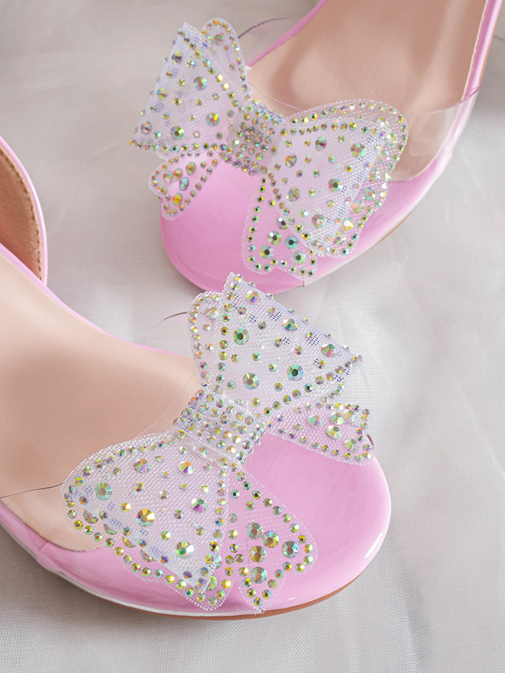 Girls' Princess Style High Heel Shoes With Shiny Star Pendant Decoration, Suitable For Dress And Birthday Party