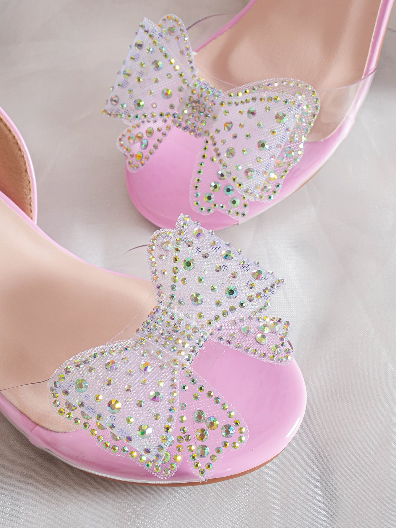 Girls' Princess Style High Heel Shoes With Shiny Star Pendant Decoration, Suitable For Dress And Birthday Party