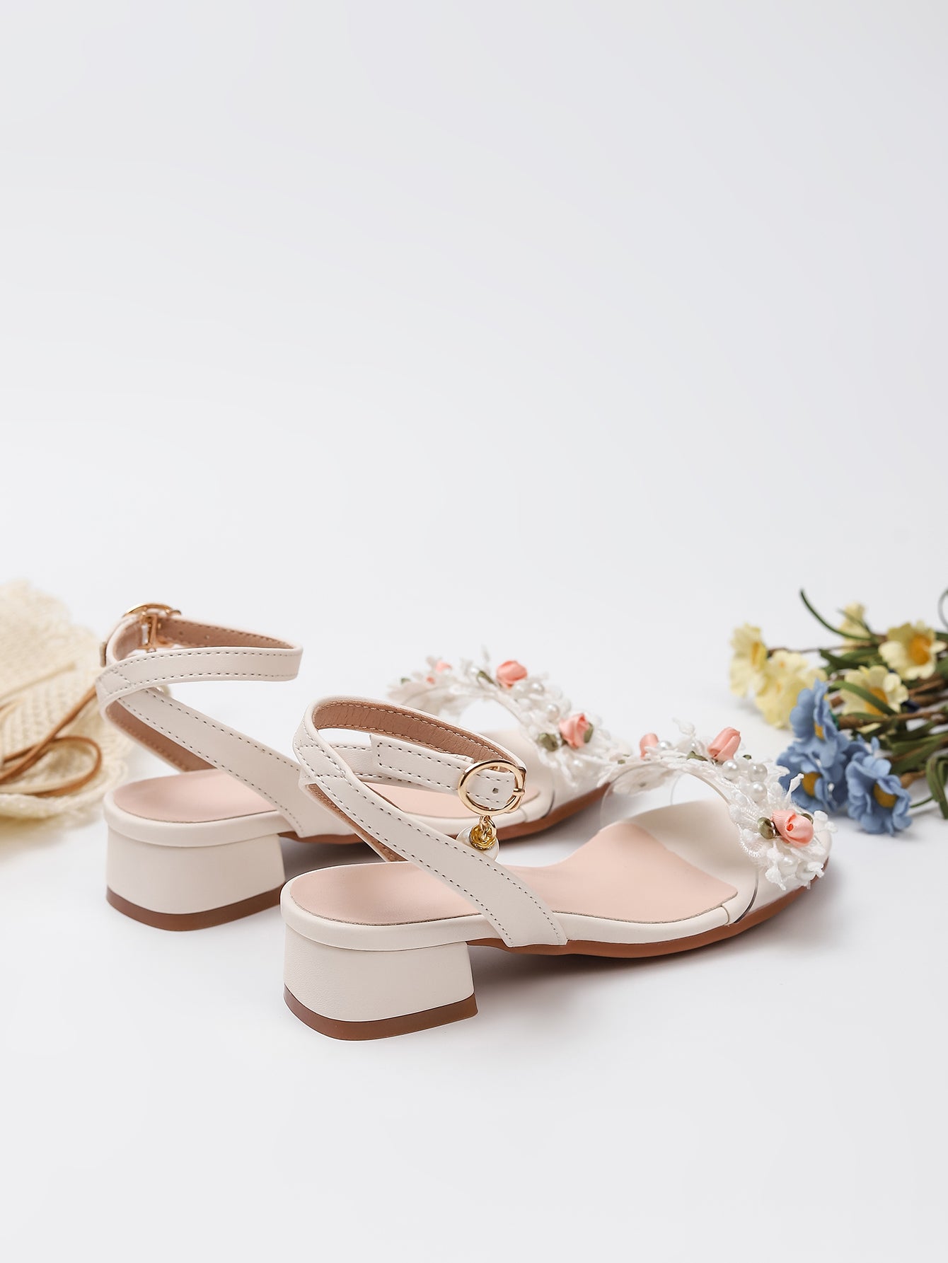 Princess Kids High Heels Shoes Kids Dress Party Leather Shoes Baby Girls Children's White Shoes Enfants Wedding for Girl Gift