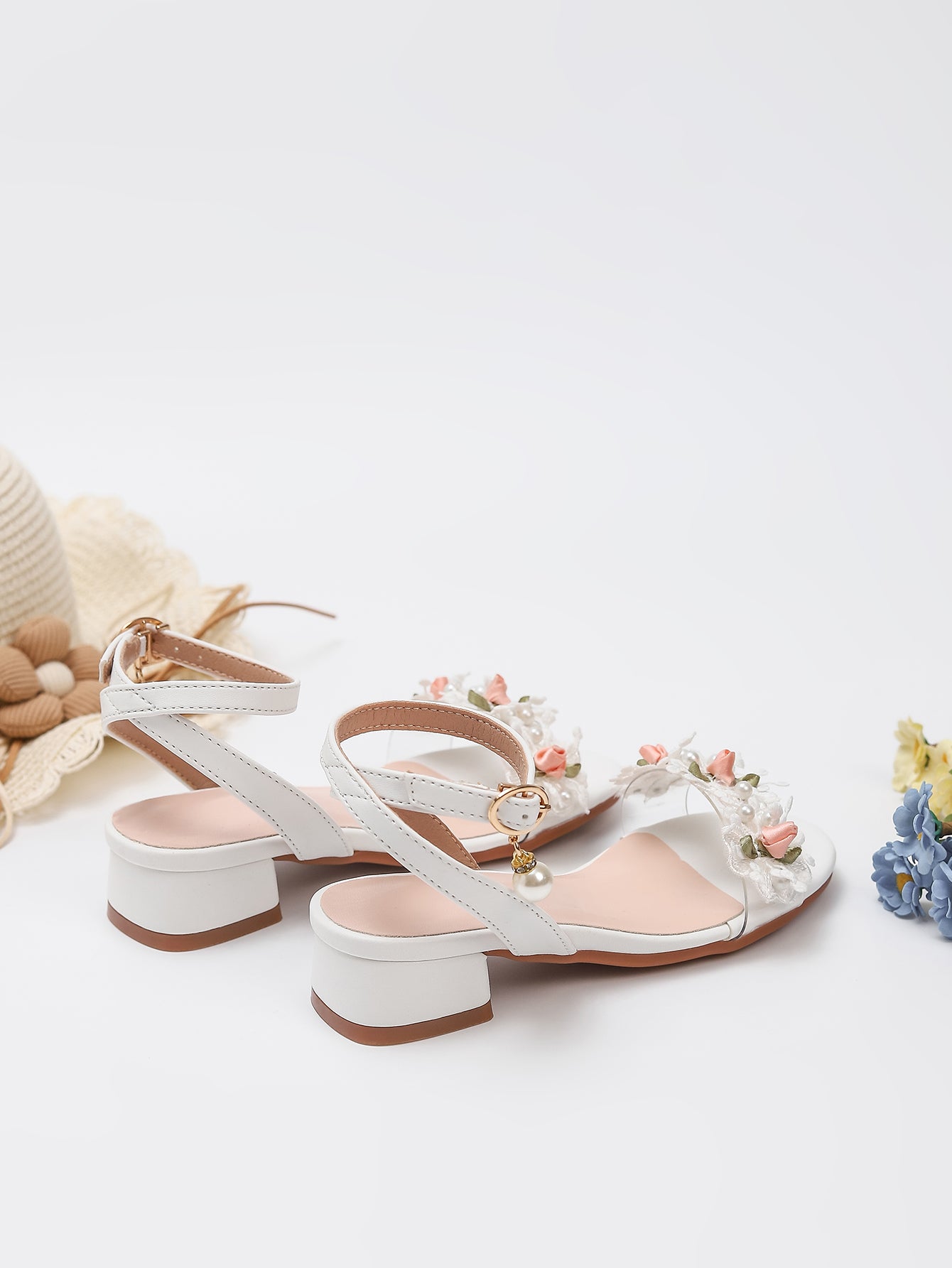 Princess Kids High Heels Shoes Kids Dress Party Leather Shoes Baby Girls Children's White Shoes Enfants Wedding for Girl Gift