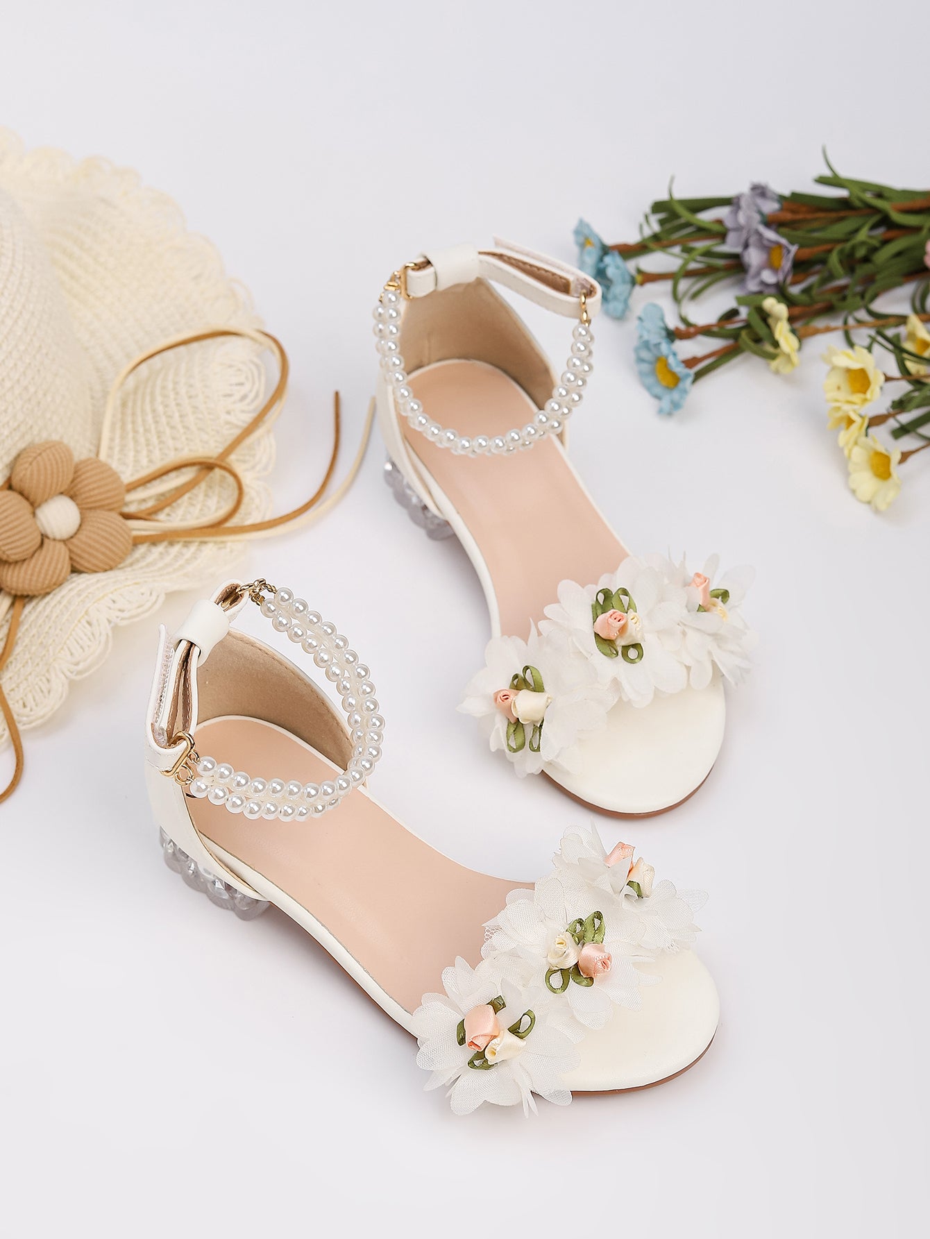 Princess Kids High Heels Shoes Kids Dress Party Leather Shoes Baby Girls Children's Shoes Enfants Wedding for Girl Gift