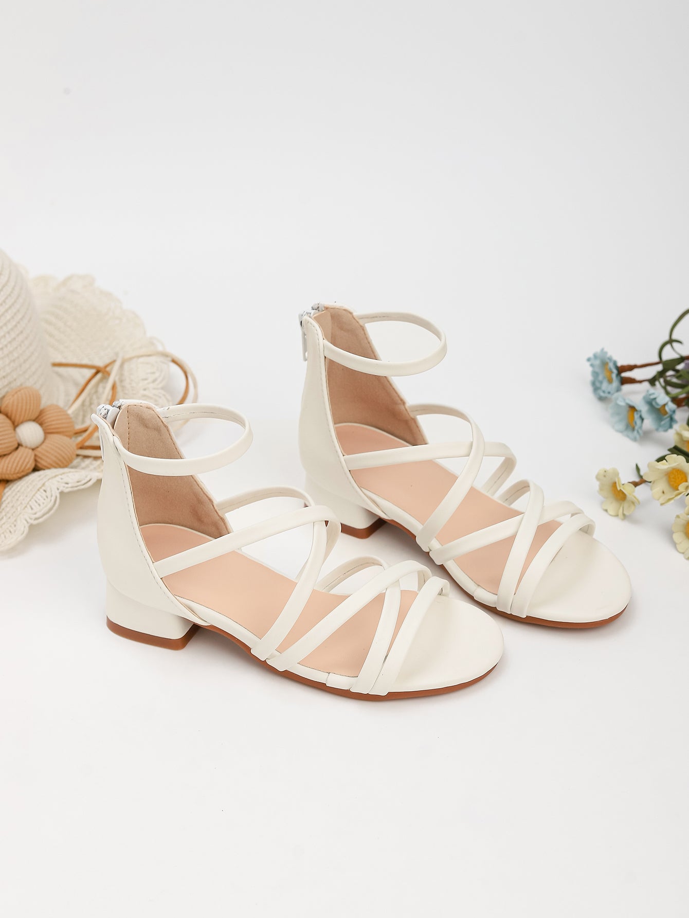 Princess Kids High Heels Shoes Kids Dress Party Leather Shoes Baby Girls Children's White Shoes Enfants Wedding for Girl Gift
